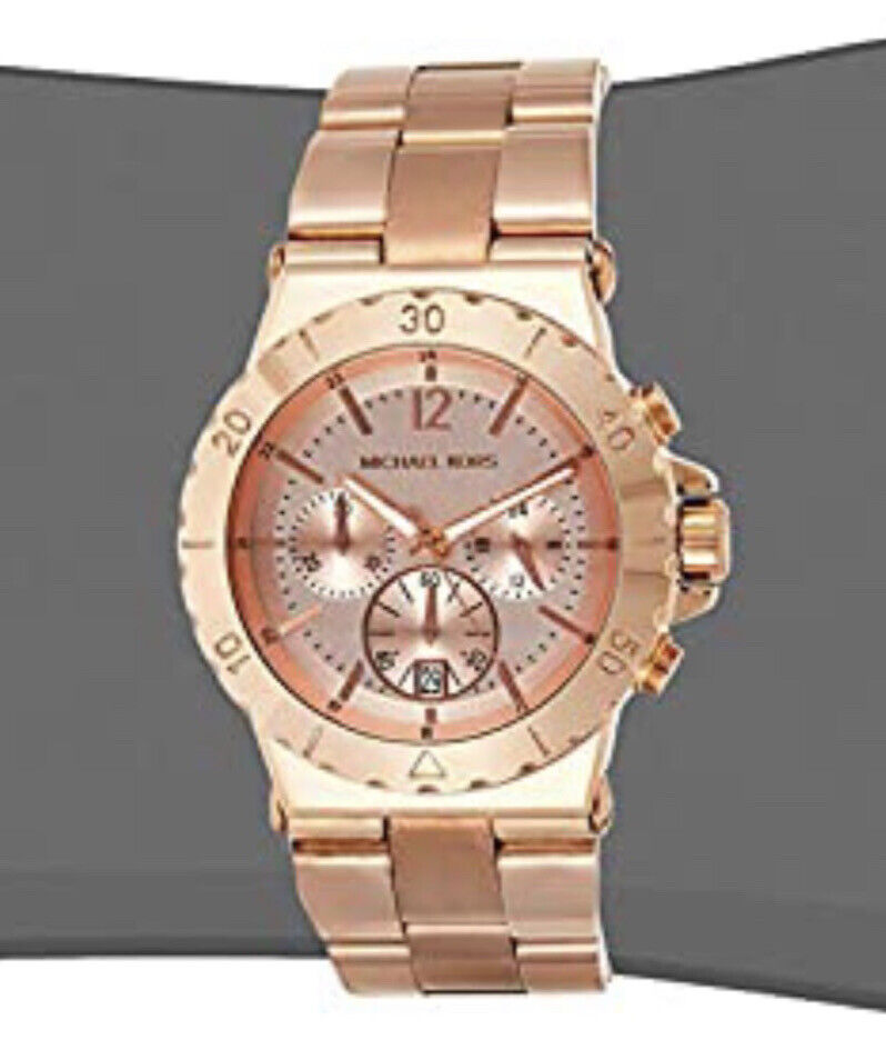 Michael Kors Dylan Rose Gold Dial Rose Gold Steel Strap Watch for Women - MK5314