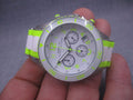 Marc Jacobs Rock Chrono White Dial White & Green Rubber Strap Watch for Women - MBM2592