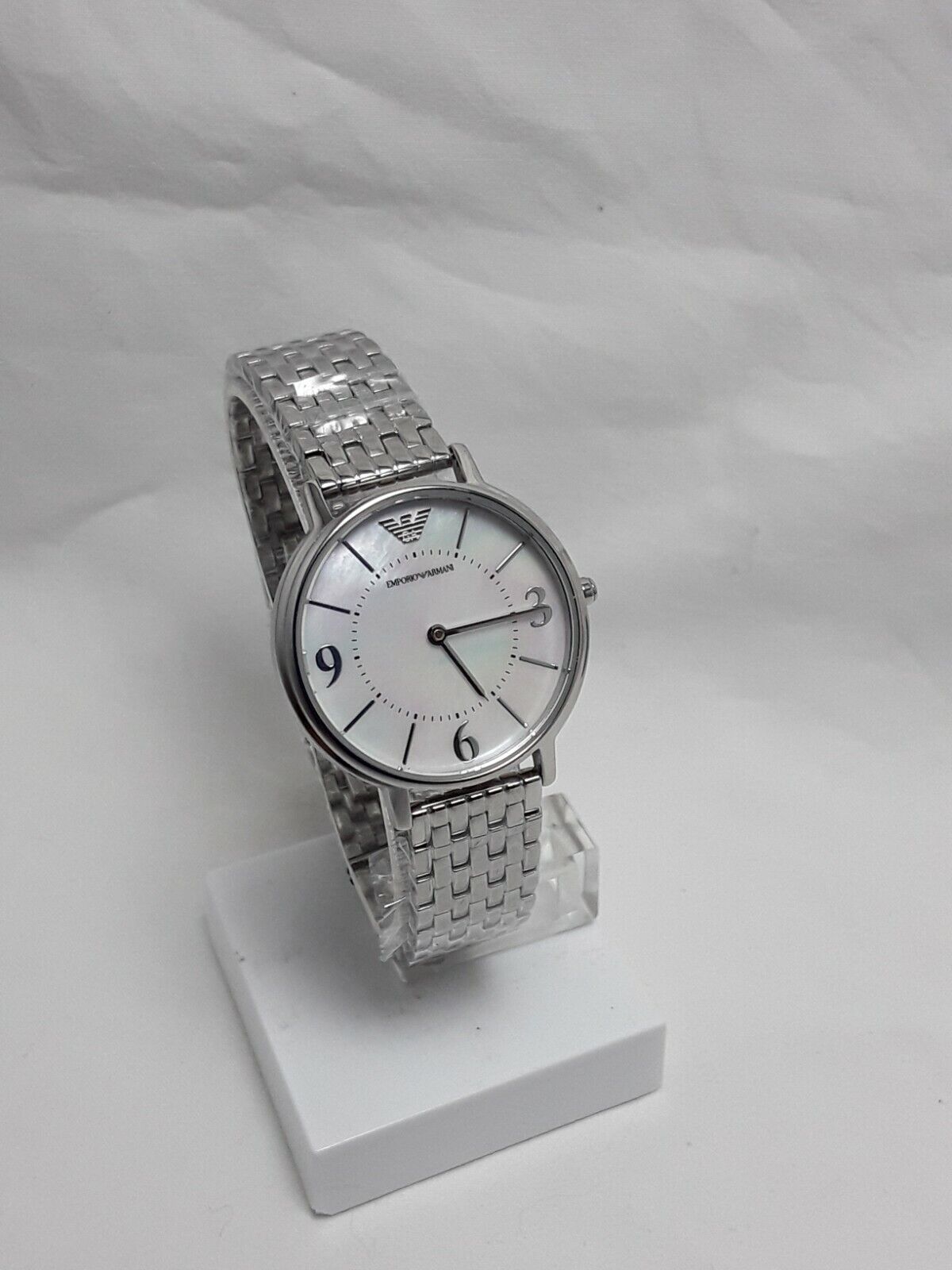 Emporio Armani Kappa Mother of Pearl Dial Silver Steel Strap Watch For Women - AR2507