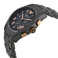 Emporio Armani Valente Ceramica Chronograph Black Dial Black Steel Strap Watch For Men - AR1410