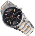 Emporio Armani Chronograph Black Dial Two Tone Steel Strap Watch For Men - AR11165