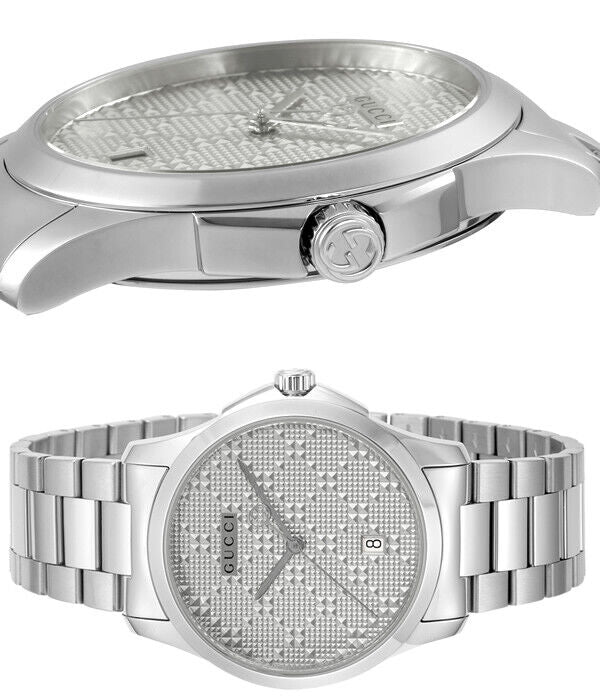 Gucci G Timeless 400 Quartz Stainless Steel Silver Dial 38mm Watch For Women - YA126459