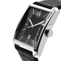 Calvin Klein Window Black Dial Black Leather Strap Watch for Men - K2M21107