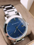 Burberry The City Blue Dial Silver Stainless Steel Strap Watch for Men - BU9031