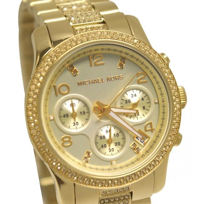 Michael Kors Runway Gold Dial Gold Steel Strap Watch for Women - MK5826