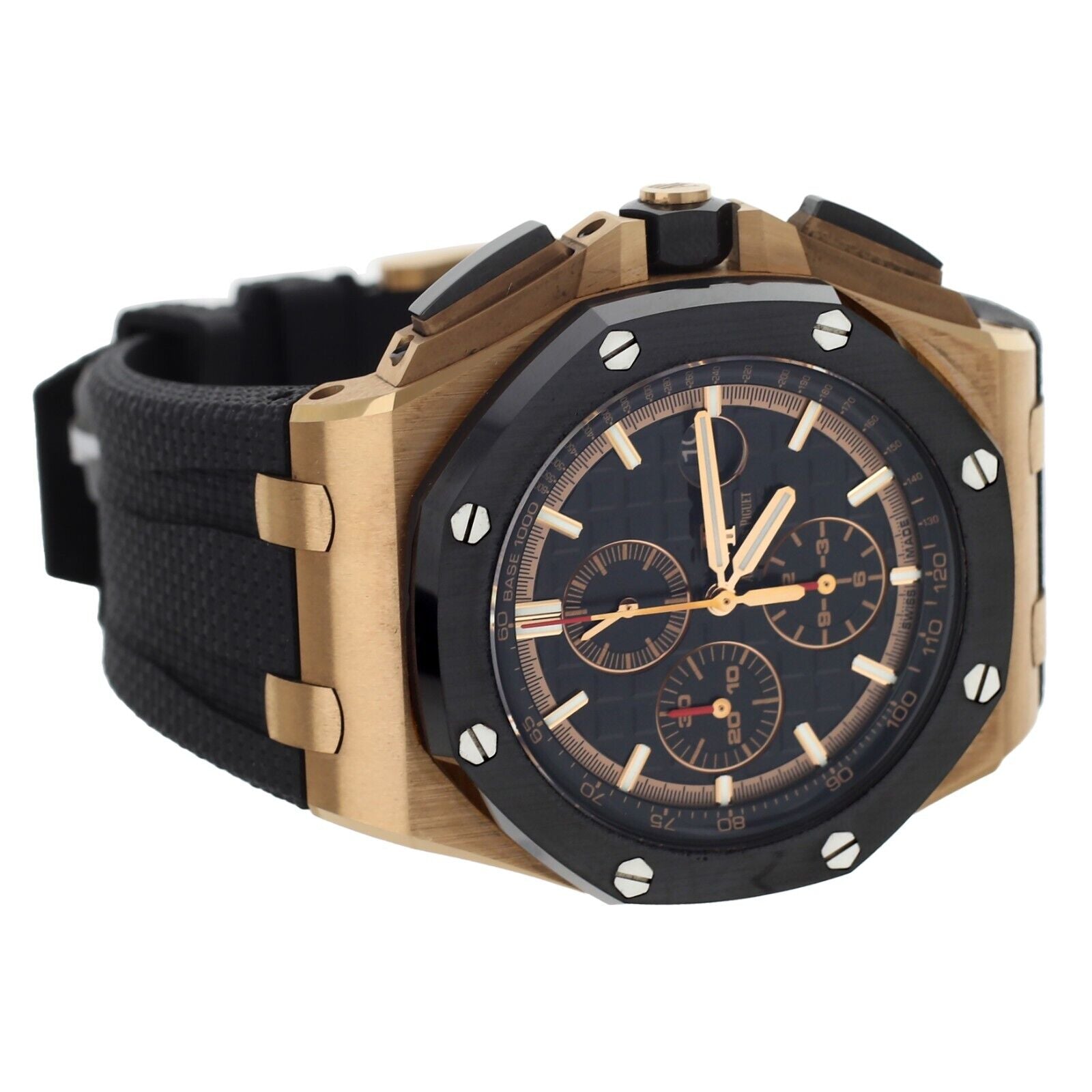 Audemars Piguet Royal Oak Offshore Chronograph Black Dial Black Rubber Strap Watch for Men - 26401RO.OO.A002CA.02