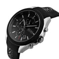 Hugo Boss Velocity Chronograph Black Dial Black Rubber Strap Watch for Men - 1513716