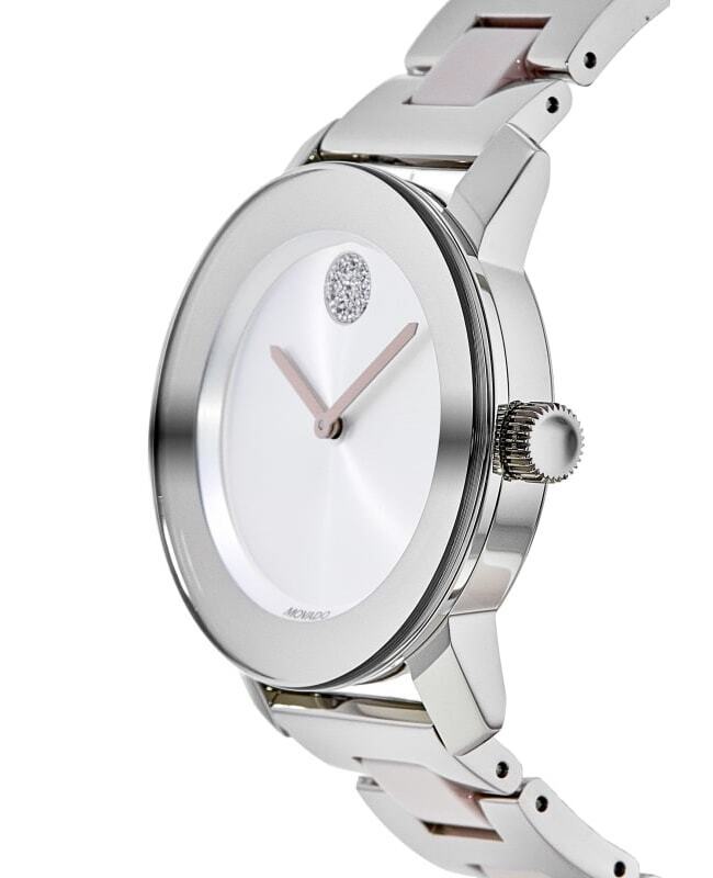 Movado Bold Silver Dial Two Tone Steel Strap Watch for Women - 3600702