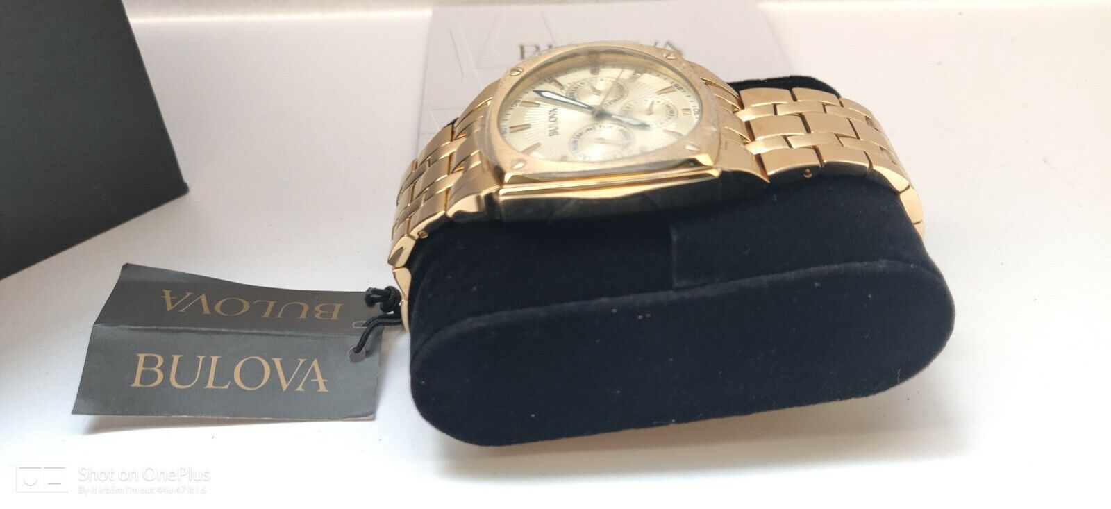 Bulova Multifunction White Dial Gold Steel Strap Watch for Men - 97C105