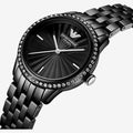 Emporio Armani Ceramica Black Dial with Crystals Black Ceramic Strap Watch For Women - AR1478