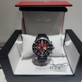 Tissot Seaster 1000 Chronograph Maroon Dial Black Rubber Strap Watch For Men - T120.417.17.421.00