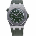 Audemars Piguet Royal Oak Offshore Diver Green Dial Green Rubber Strap Watch for Men - 15710ST.OO.A052CA.01