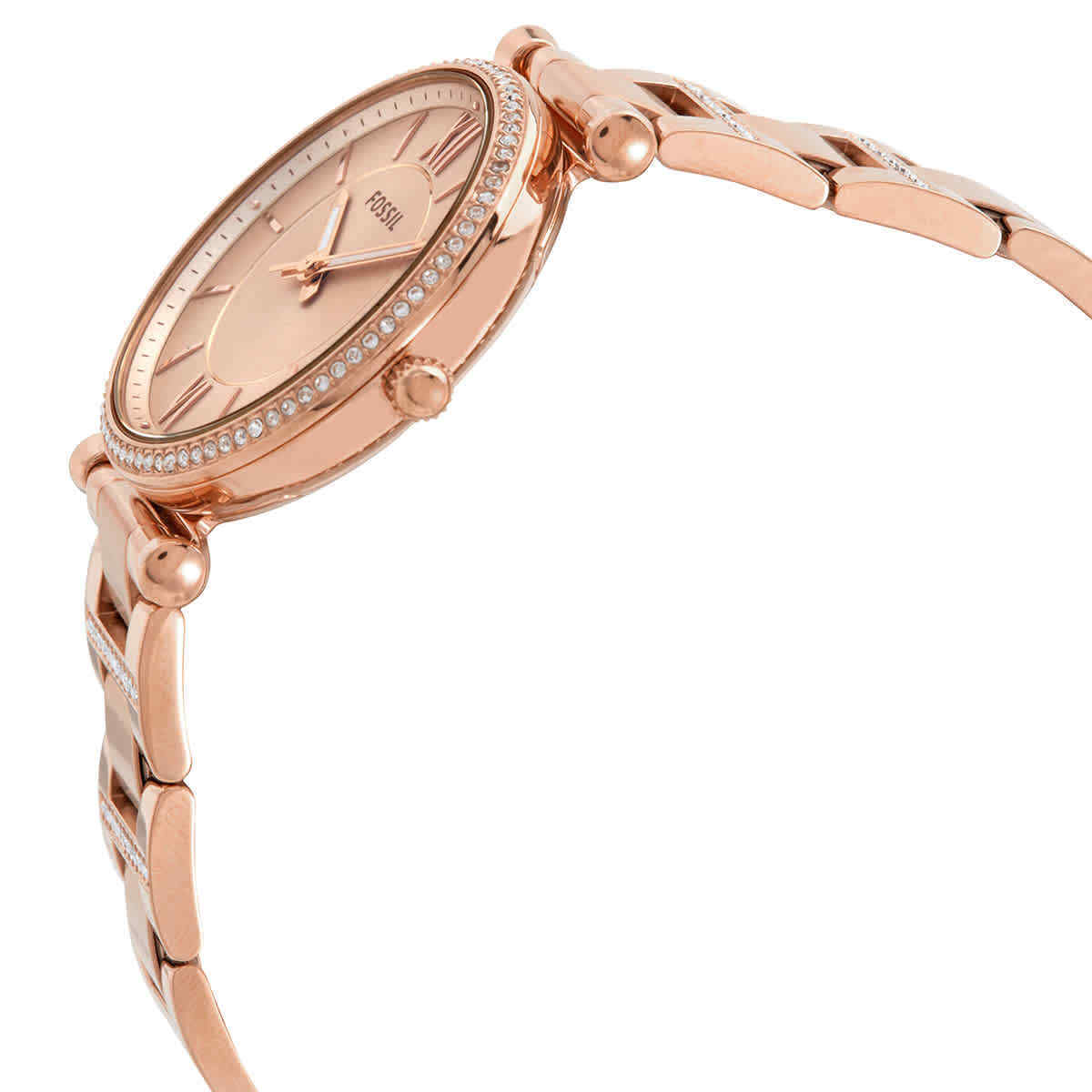 Fossil Carlie Rose Gold Dial Rose Gold Steel Strap Watch for Women - ES4301