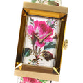 Gucci G-Frame Floral Ivory Dial White Leather Strap Watch For Women - YA147406