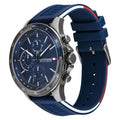 Tommy Hilfiger Bank Blue Dial Blue Rubber Strap Watch for Men - 1791721