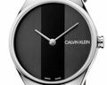 Calvin Klein Rebel Black Grey Dial Black Leather Strap Watch for Women - K8P231C1