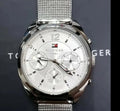 Tommy Hilfiger Mia Silver Dial Silver Mesh Bracelet Watch for Men - 1781628