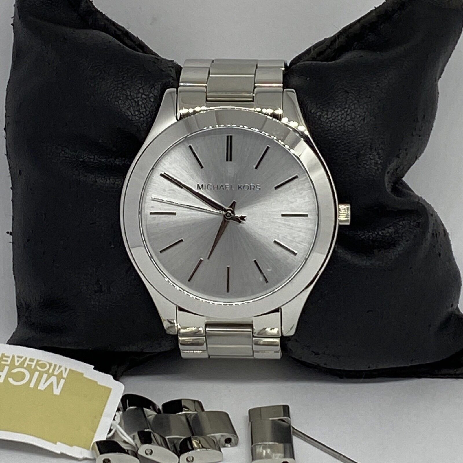 Michael Kors Slim Runway Silver Dial Silver Stainless Steel Strap Watch for Women - MK3178