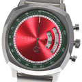 Gucci Grip Chronograph Red Dial Silver Steel Strap Watch For Men - YA157303