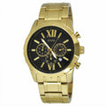 Guess Optic Multifunction Black Dial Gold Steel Strap Watch for Men - W0193G1