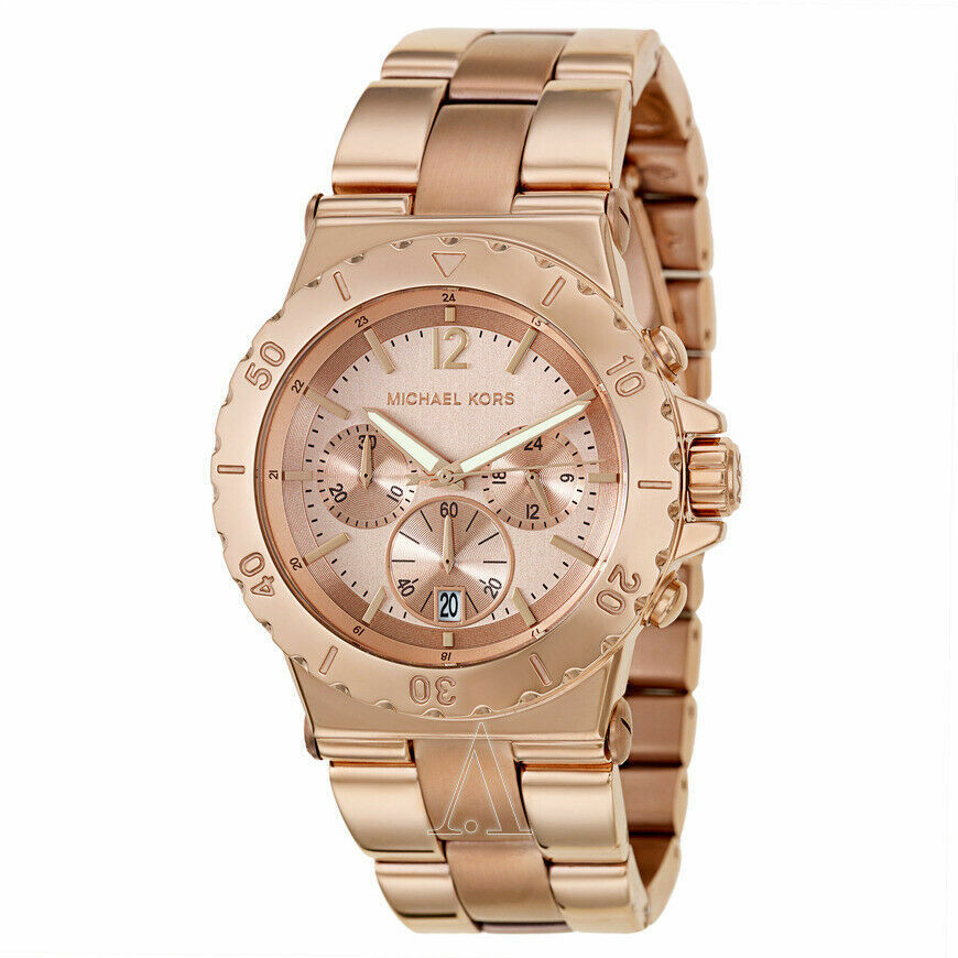 Michael Kors Dylan Rose Gold Dial Rose Gold Steel Strap Watch for Women - MK5314