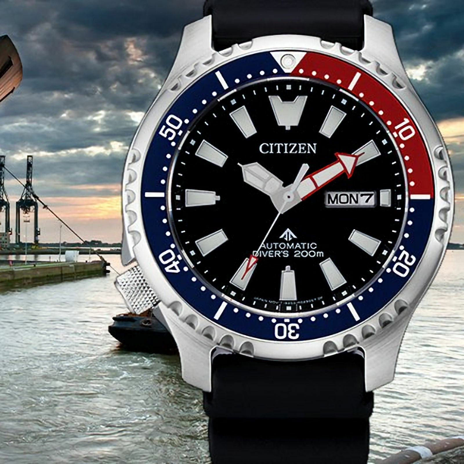 Citizen Promaster Automatic 200M Diver Fugu Limited Edition Black Dial Black Rubber Strap Watch For Men - NY0110