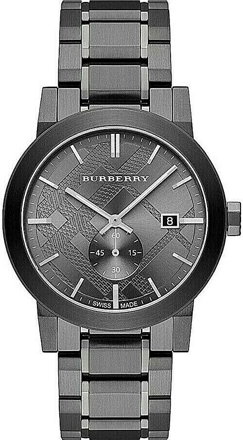 Burberry The City Gray Dial Gray Steel Strap Watch for Men - BU9902