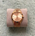 Michael Kors Slim Runway Rose Gold Dial Rose Gold Stainless Steel Strap Watch for Women - MK3197