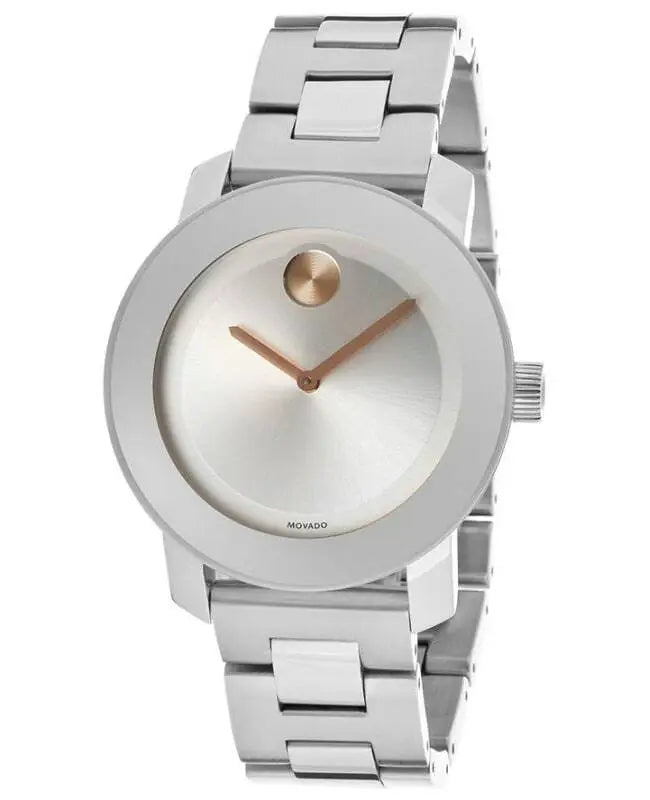 Movado Bold Silver Dial Silver Steel Strap Watch For Women - 3600084