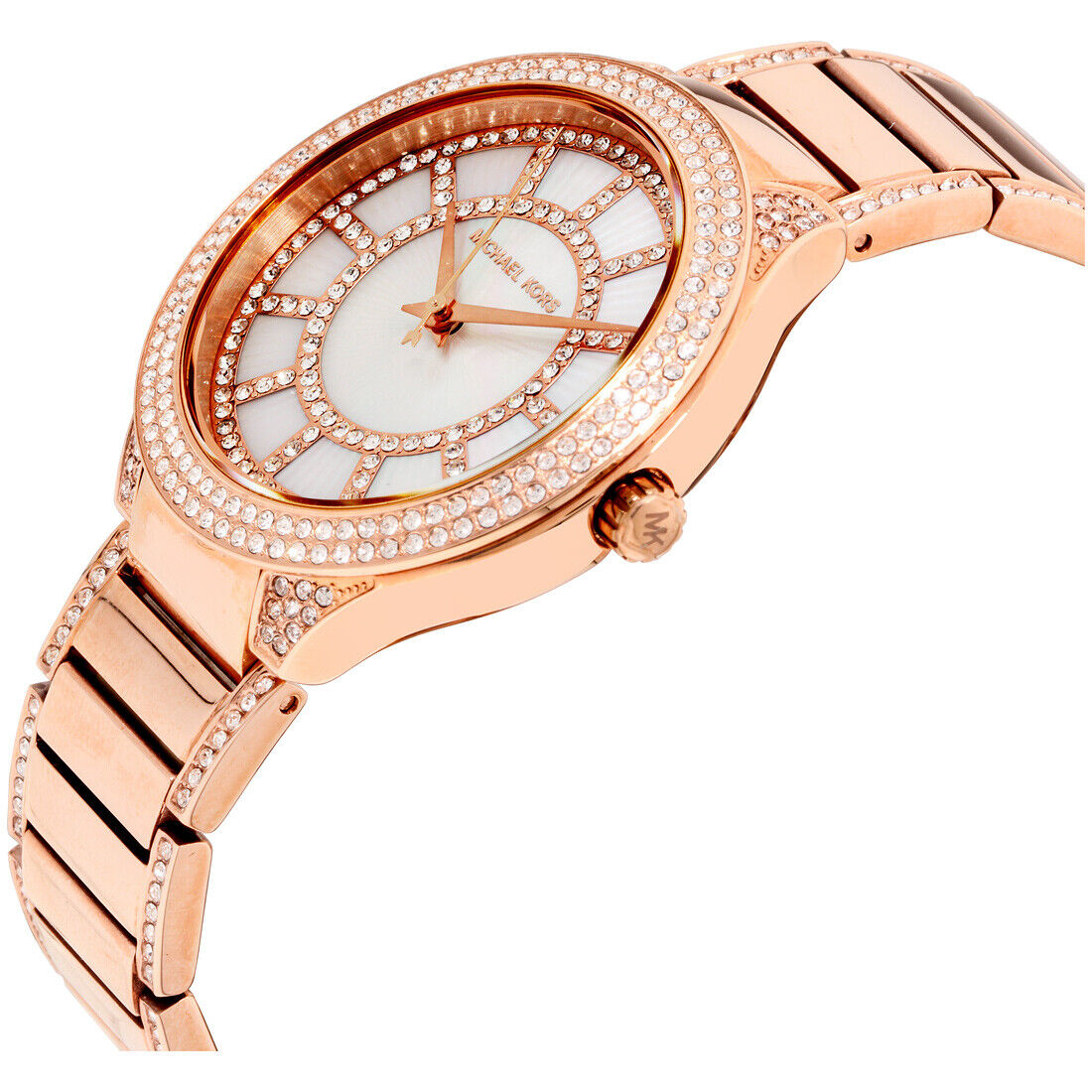 Michael Kors Kerry Mother of Pearl Dial Rose Gold Steel Strap Watch for Women - MK3313