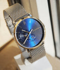 Tommy Hilfiger Brooklyn Quartz Blue Dial Silver Mesh Bracelet Watch for Men - 1791505