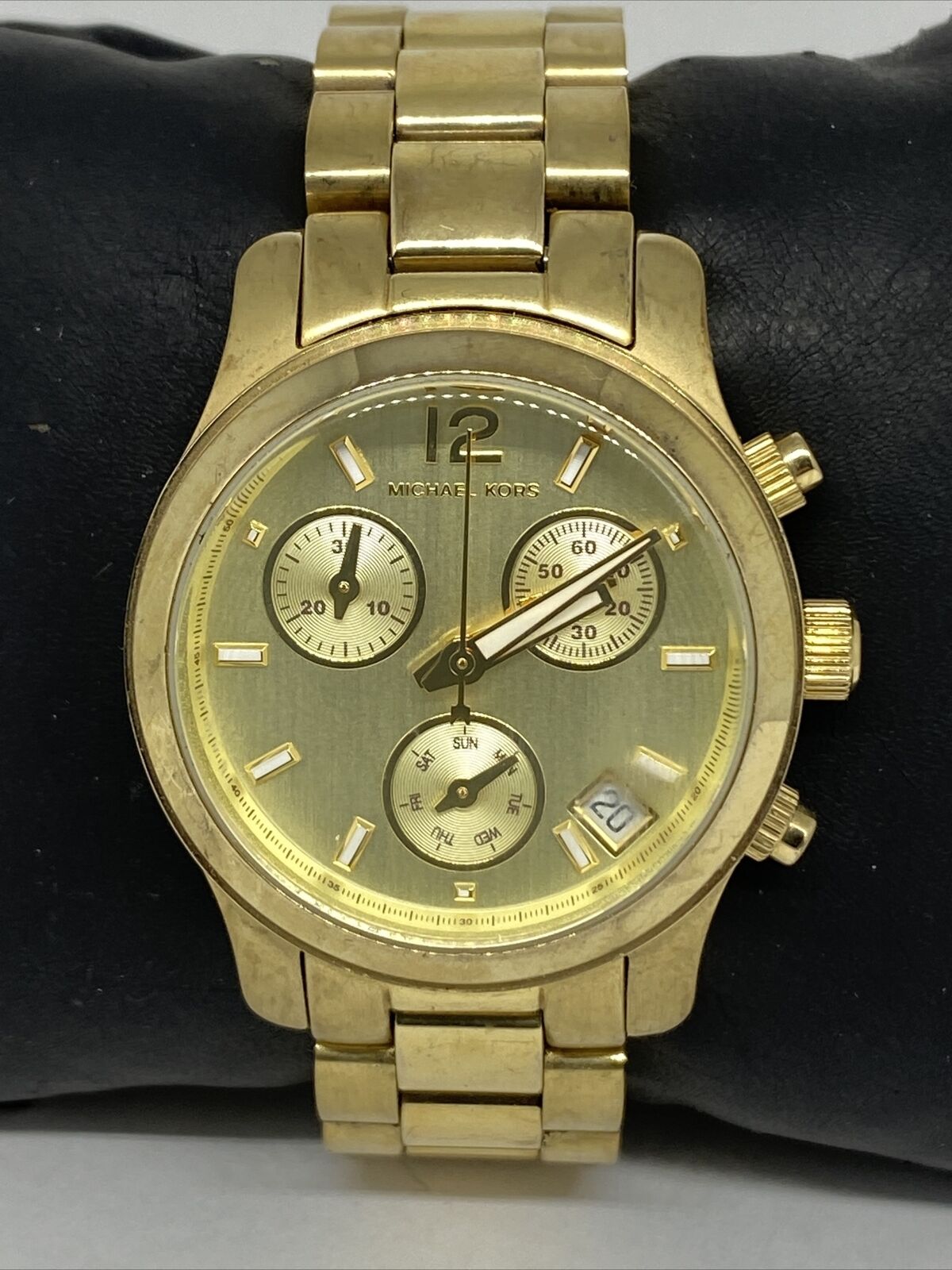 Michael Kors Runway Gold Dial Gold Steel Strap Watch for Women - MK5384