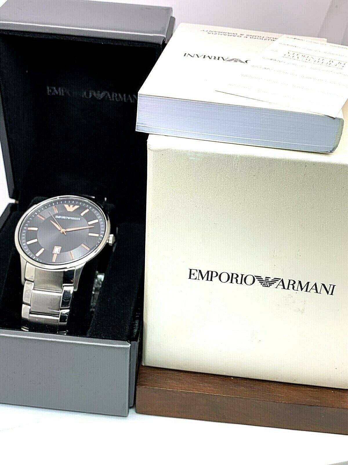 Emporio Armani Renato Quartz Black Dial Silver Steel Strap Watch For Men - AR11179