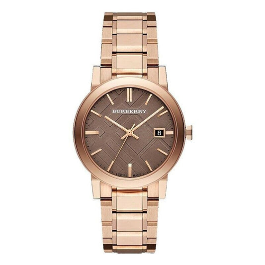 Burberry The City Light Brown Dial Rose Gold Stainless Steel Strap Watch for Women - BU9005