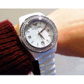 Emporio Armani Ceramica Mother of Pearl White Dial White Steel Strap Watch For Women - AR1426