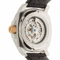 Fossil Modern Machine Automatic Skeleton Silver Dial Black Leather Strap Watch for Men - ME3082