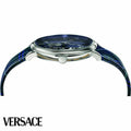 Versace V-Circle The Clans Edition Blue Dial Blue & Green Leather Strap Watch for Women  - VEBQ00118