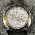 Burberry Belt Chronograph Silver Dial Brown Rubber Strap Watch For Men - BU9811