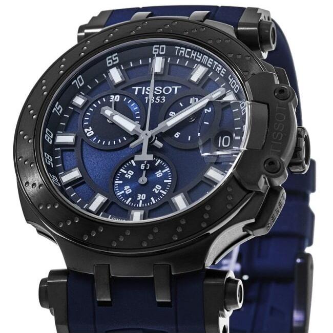 Tissot T Race Chronograph Blue Dial Blue Silicon Strap Watch For Men - T115.417.37.041.00