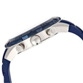 Guess Caliber Chronograph White Dial Blue Rubber Strap Watch for Men - W0864G6