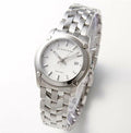 Burberry Heritage Check White Dial Silver Stainless Steel Strap Watch for Women - BU1853