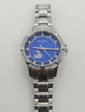 Bulova Crystal Collection Mother of Pearl Blue Dial Silver Steel Strap Watch for Women - 96L238