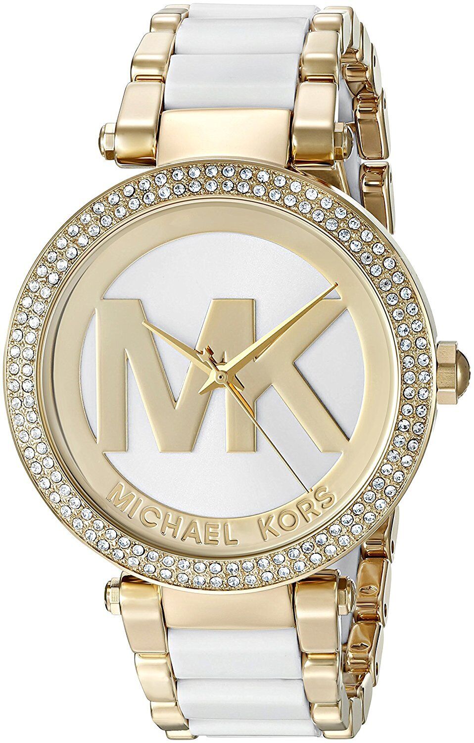 Michael Kors Parker White Dial Two Tone Steel Strap Watch for Women - MK6313