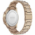 Hugo Boss Trophy Chronograph Grey Dial Rose Gold Steel Strap Watch for Men - 1513632