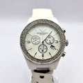 Emporio Armani Ceramica Chronograph White Dial White Ceramic Strap Watch For Women - AR1456