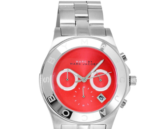 Marc Jacobs Marc Blade Orange Dial Silver Stainless Steel Strap Watch for Women - MBM3306