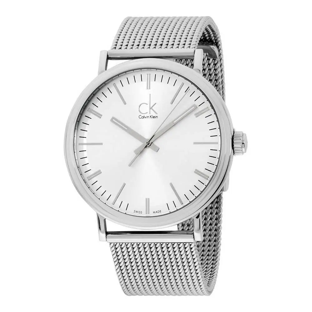 Calvin Klein Surround Silver Dial Silver Mesh Bracelet Watch for Men - K3W21126