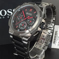 Hugo Boss Supernova Chronograph Grey Dial Grey Steel Strap Watch for Men - 1513361