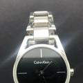 Calvin Klein Dainty Black Dial Silver Steel Strap Watch for Women - K7L23141