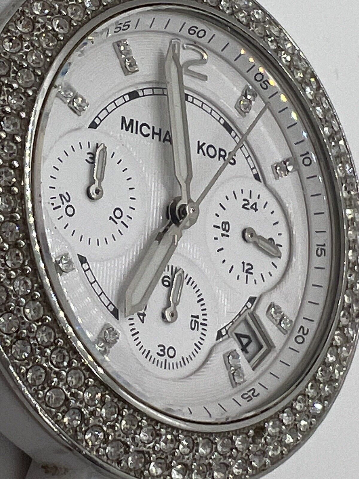 Michael Kors Parker White Dial White Ceramic Strap Watch for Women - MK5654